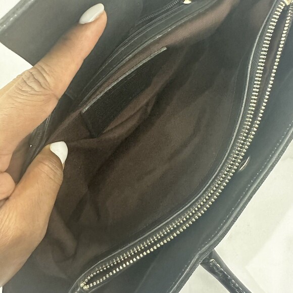 Coach Canvas Purse Black Leather Trim No. MOP-9428 - Picture 9 of 16